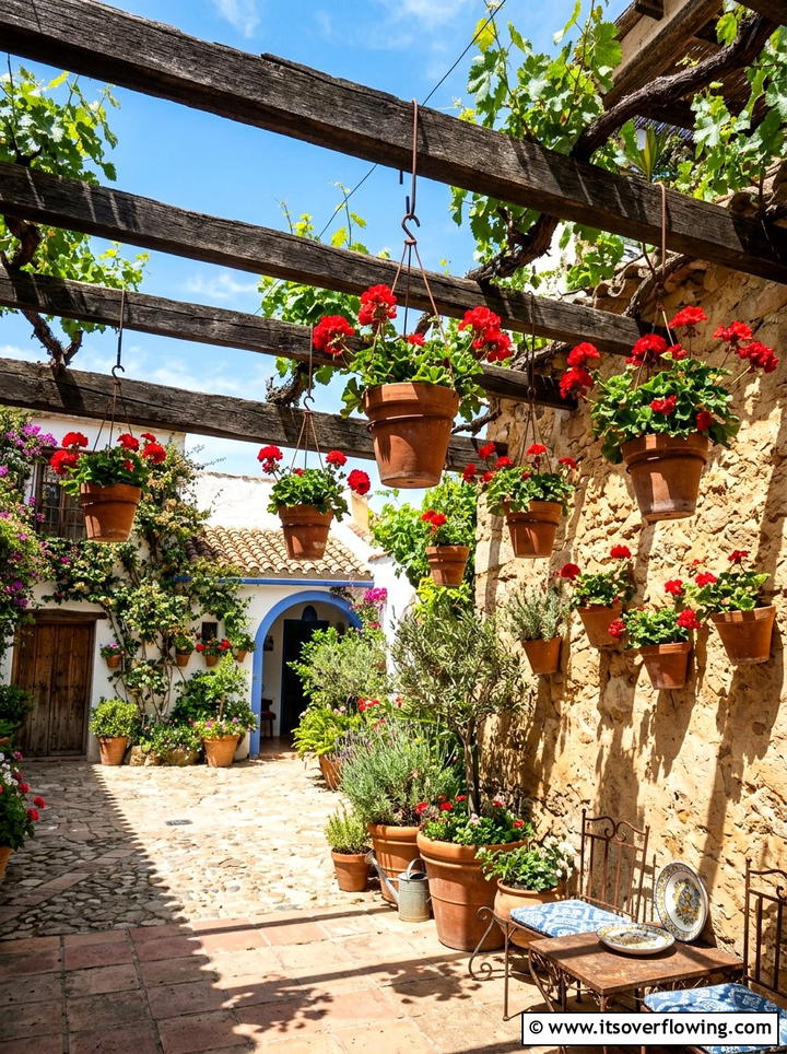 Hanging terra cotta pots - 25 garden decor ideas with hanging decor