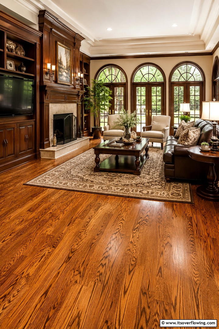Hardwood Flooring Elegance - 30 Traditional Living Room Ideas for Timeless Elegance