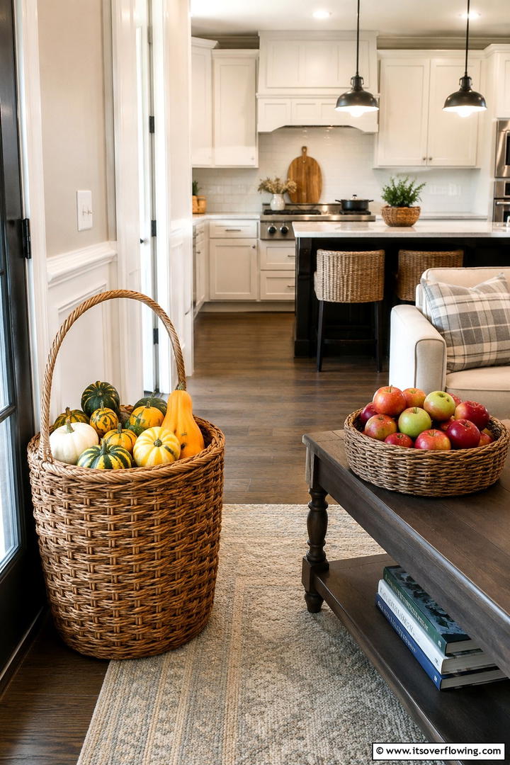 Harvest Basket Display Collection - 50 Fall Decor Ideas for A Cozy Seasonal Refresh at Home