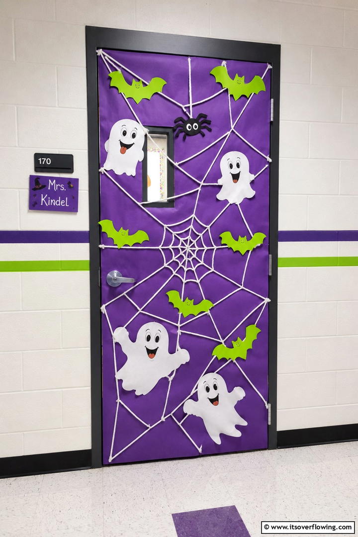 Haunted Halloween Door - 50 Fall Door Decor Classroom Ideas for Cozy Entryways
