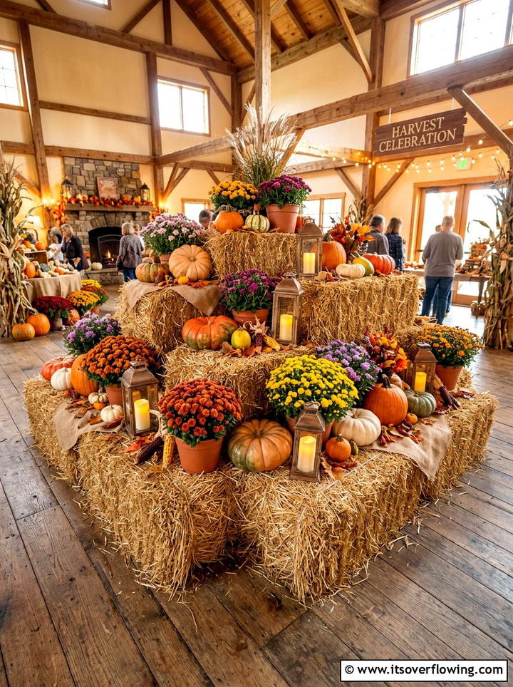 Hay Bale Arrangement - 25 front porch decor ideas for fall