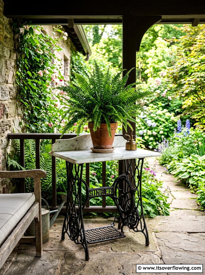Headboard garden trellis - 25 recycled garden ideas with old furniture