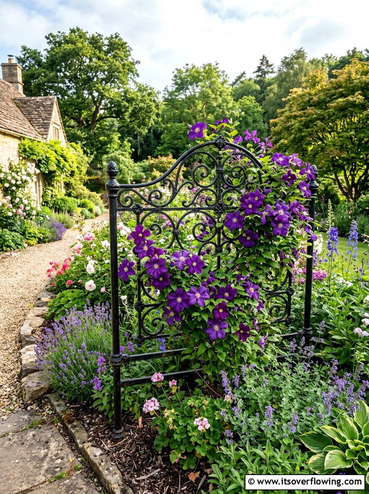 Headboard trellis - 25 cheap garden ideas with recycled materials