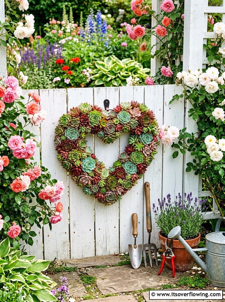 Heart Shaped Succulent Frame - 25 garden ideas with succulent frames
