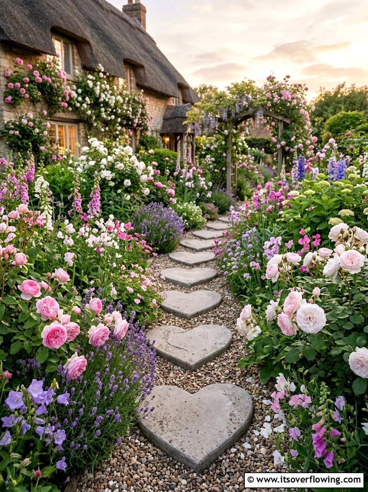 Heart shaped stepping stones - 25 garden decor ideas with stepping stones