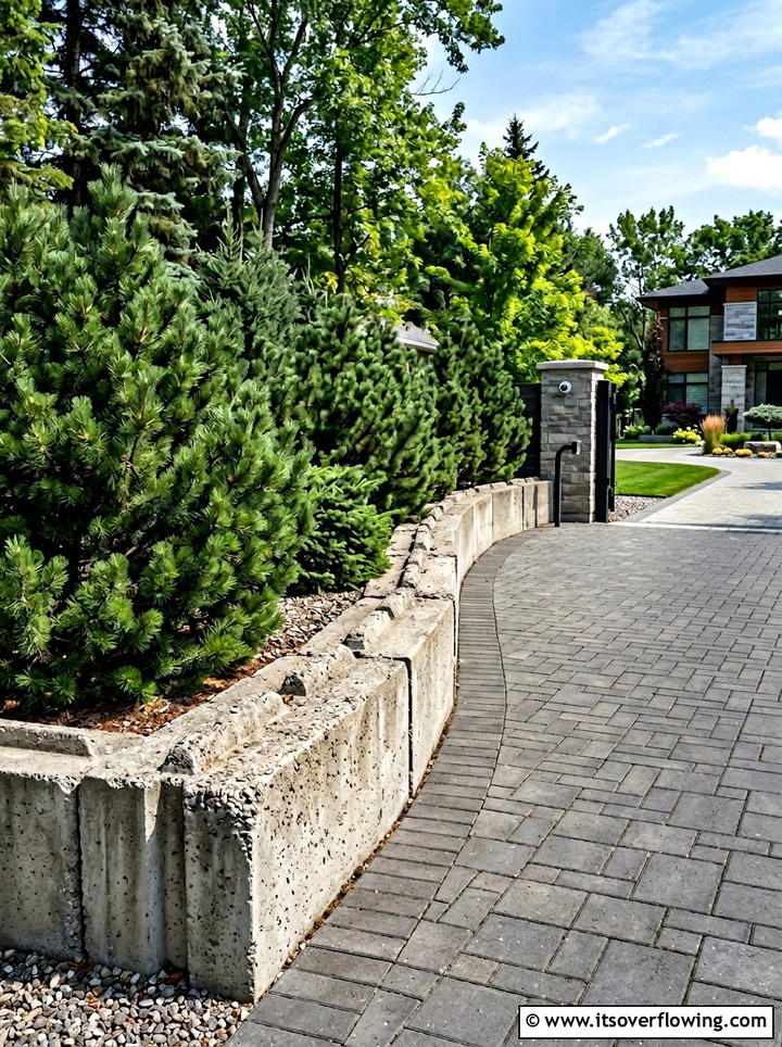 Heavy Concrete Planter Driveway Border - 25 garden decor ideas with concrete planters