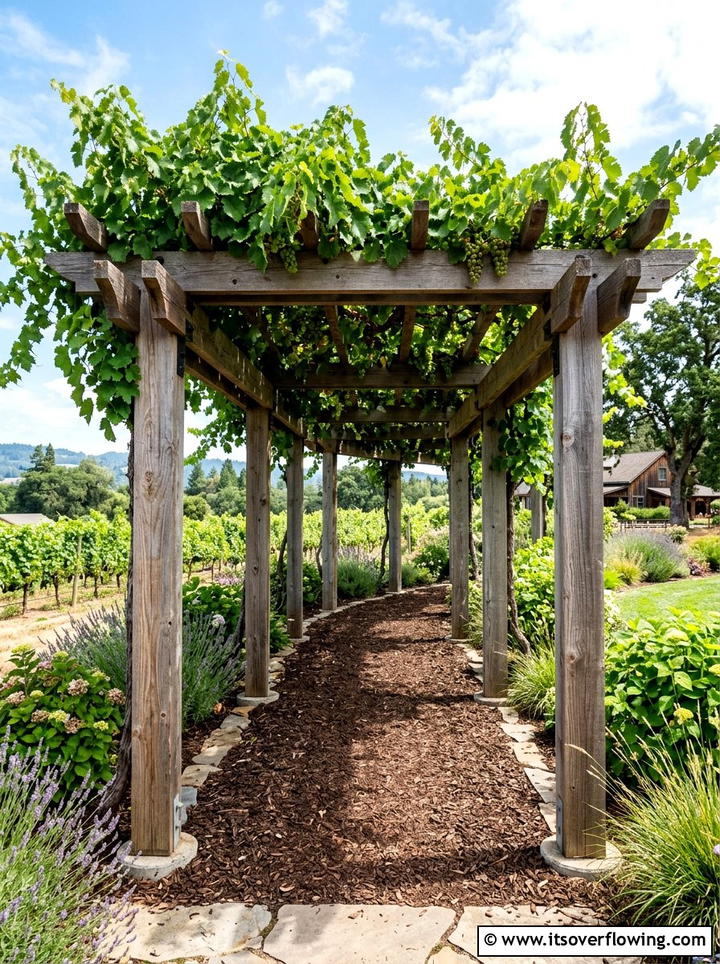 Heavy Duty Cedar Grape Arbor Structure - 25 creative garden ideas with grape arbor