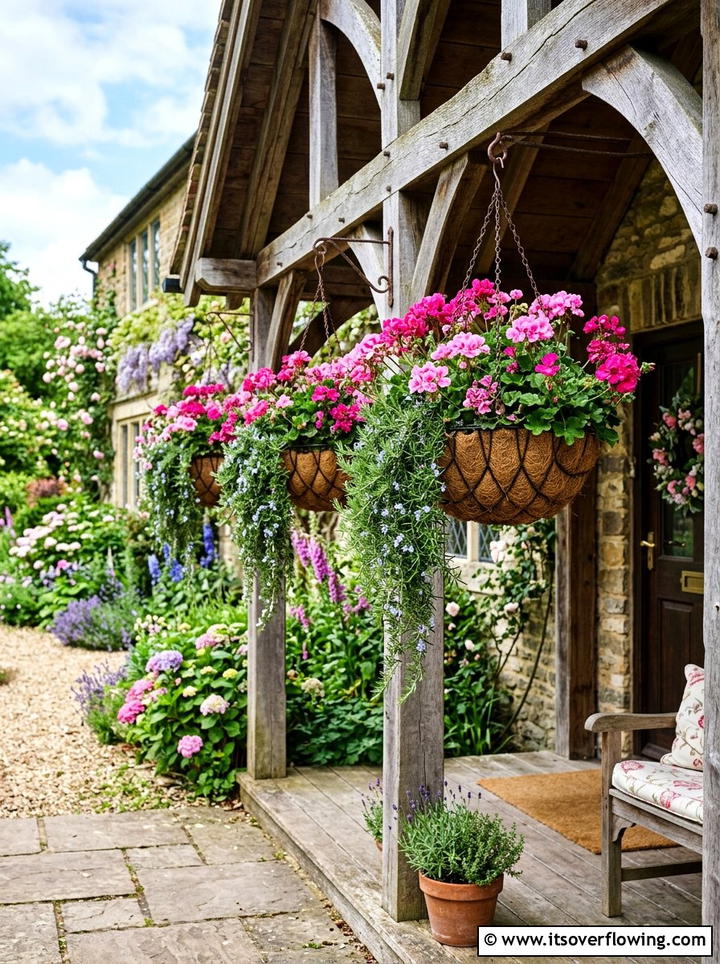 Herb And Flower Hanging Baskets - 25 garden design ideas with herbs and flowers