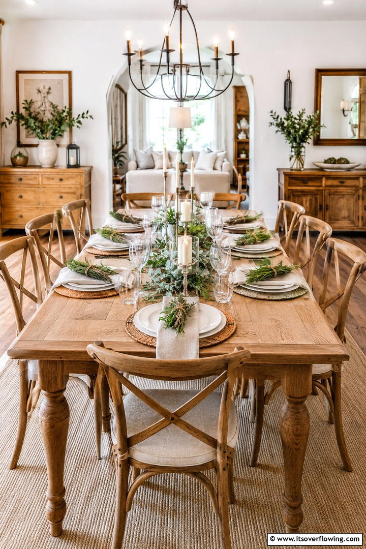 Herb Bundle Decorations - 50 Fall Table Decor Ideas Roundup- Seasonal Styling
