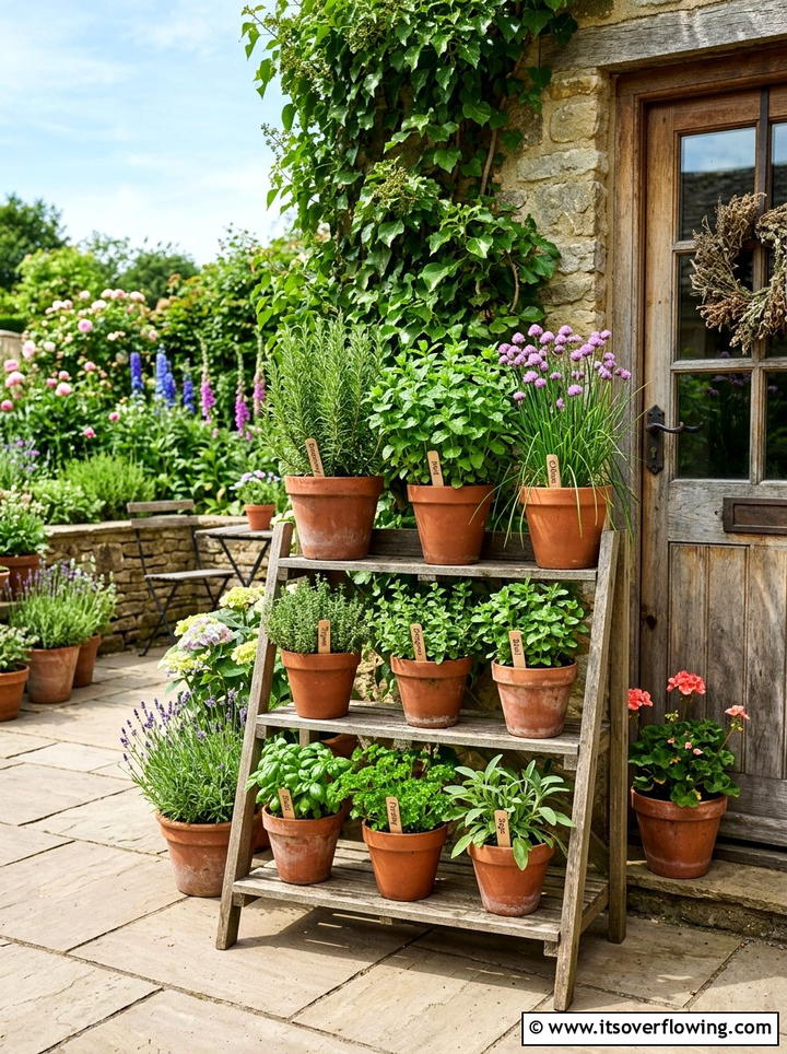 Herb Container Garden - 25 cheap garden ideas with curb appeal upgrades