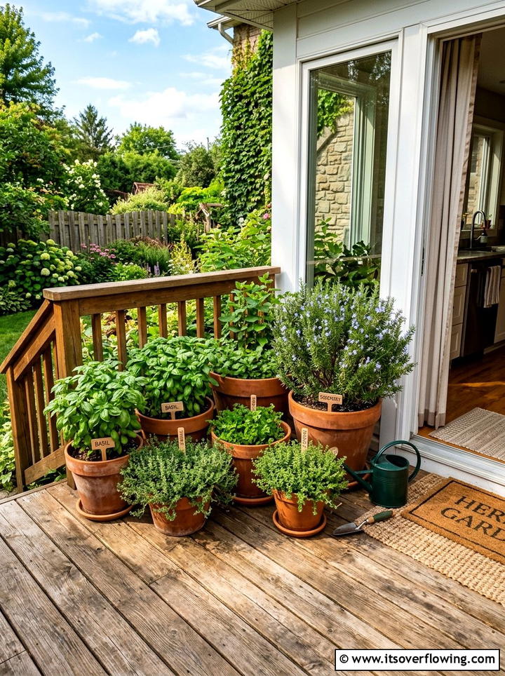 Herb Garden Container - 25 garden ideas for full sun