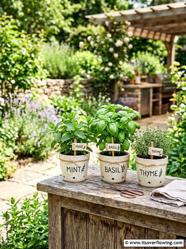 Herb Garden Containers - 25 backyard decorating ideas with planters