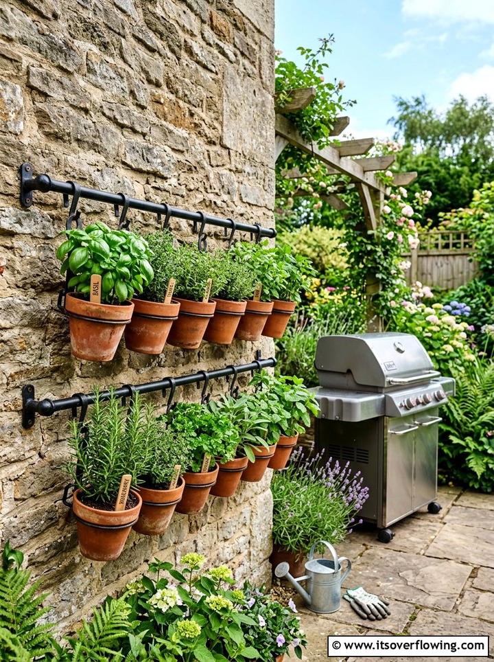 Herb Garden Hanging System - 25 garden ideas with hanging planters
