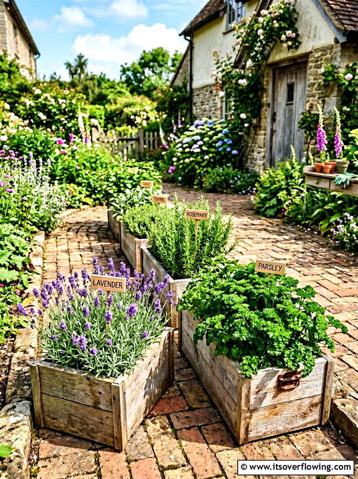 Herb Garden In Cedar Boxes - 25 garden decor ideas with herb displays