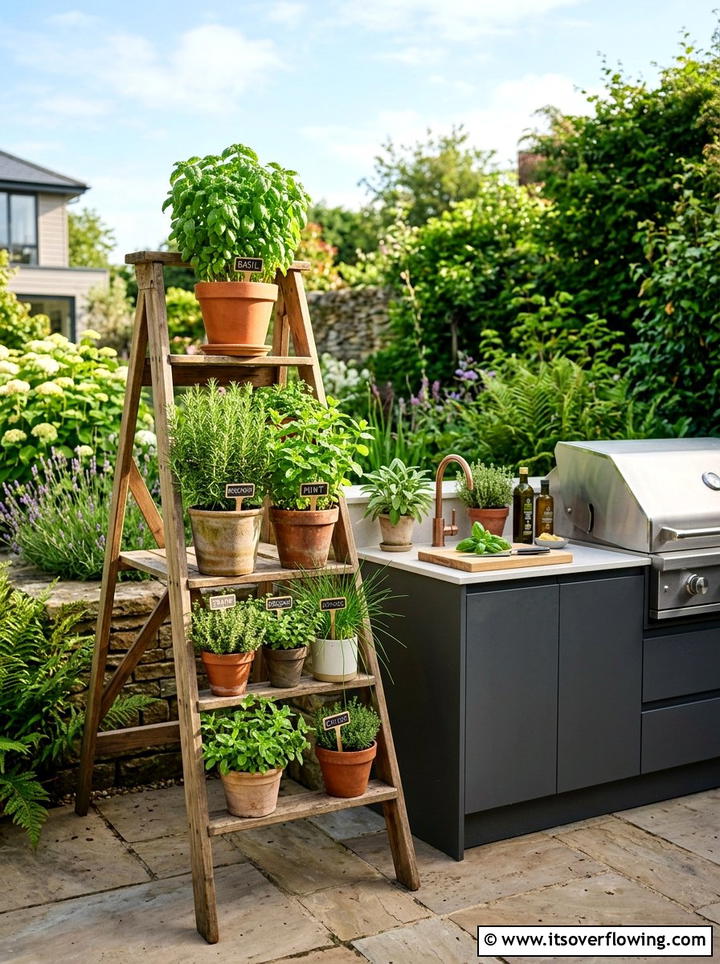 Herb Garden Ladder - 25 garden decor ideas with ladder plant stands