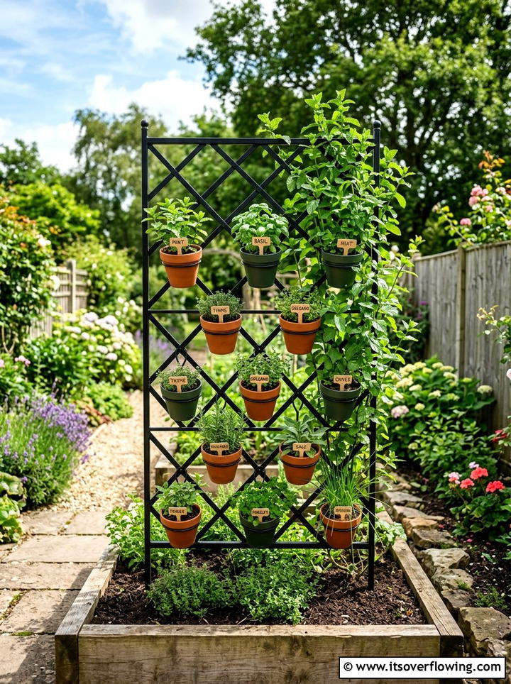 Herb Garden Trellis Setup - 25 garden decor ideas with herb displays