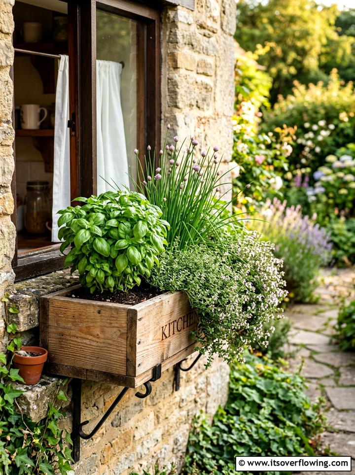 Herb Garden Window Box - 25 garden ideas with window boxes