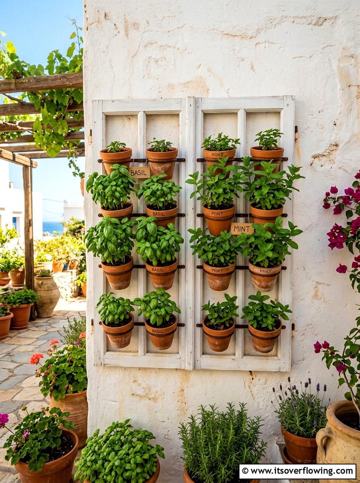Herb Garden Window Display - 25 backyard decorating ideas with old window decor