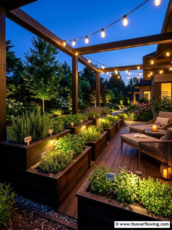 Herb Garden With Lighting - 25 garden decor ideas with herb displays