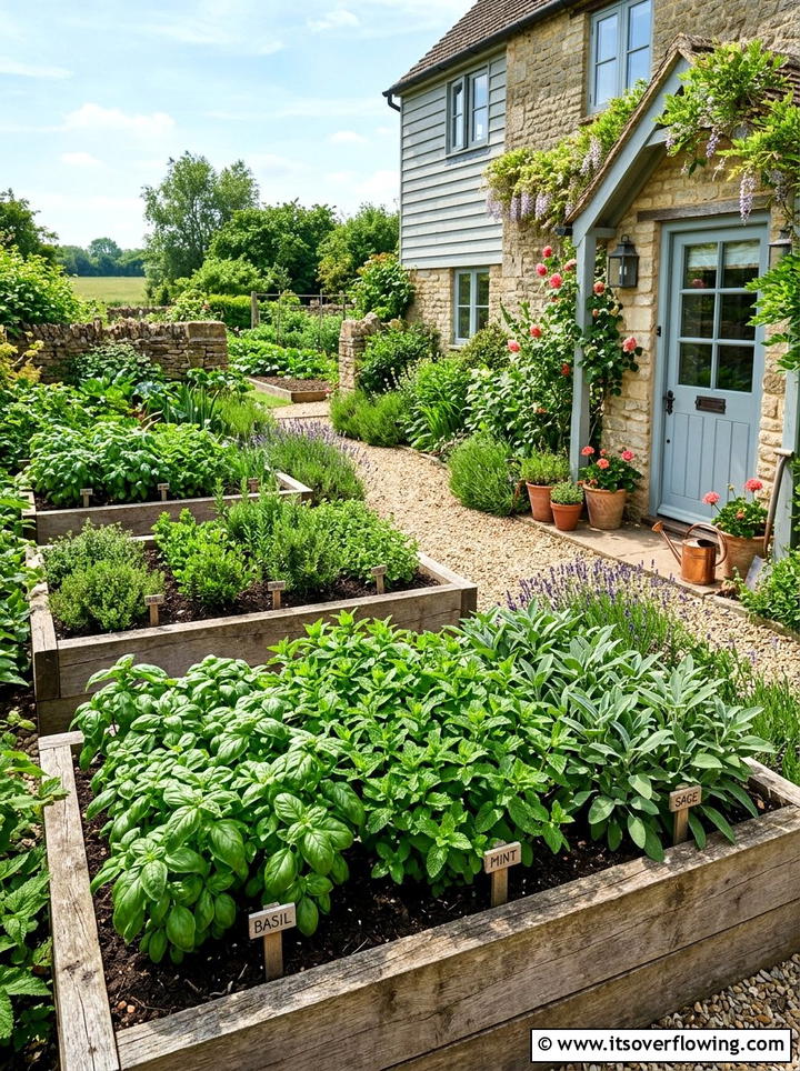 Herb Kitchen Garden - 25 cheap garden ideas with cuttings