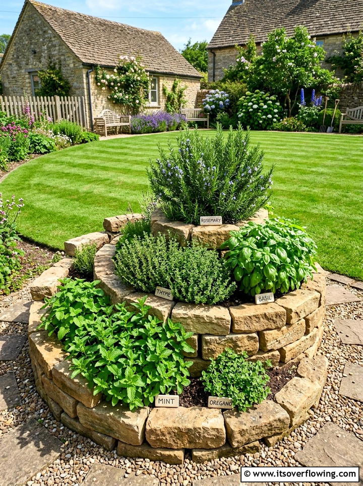 Herb Spiral - 25 cheap garden ideas for small spaces