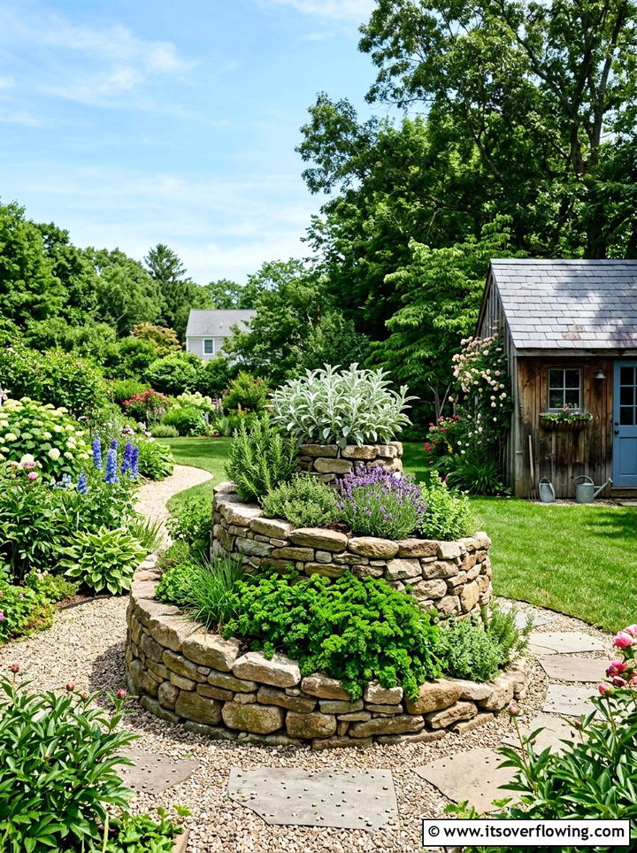 Herb Spiral Planter - 25 backyard ideas with herb garden