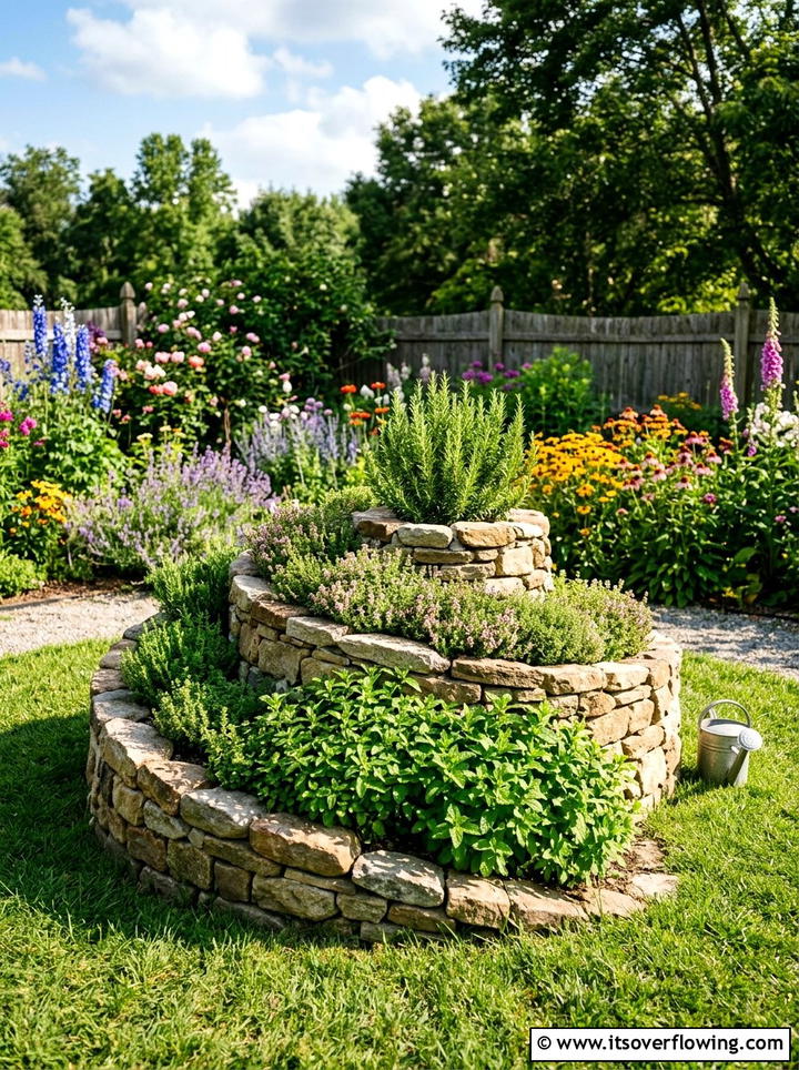 Herb Spiral - 25 backyard ideas with vegetable garden