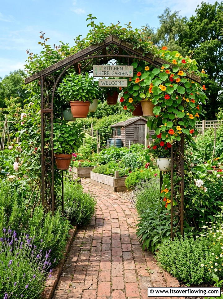 Herb garden archway - 25 garden ideas with arches