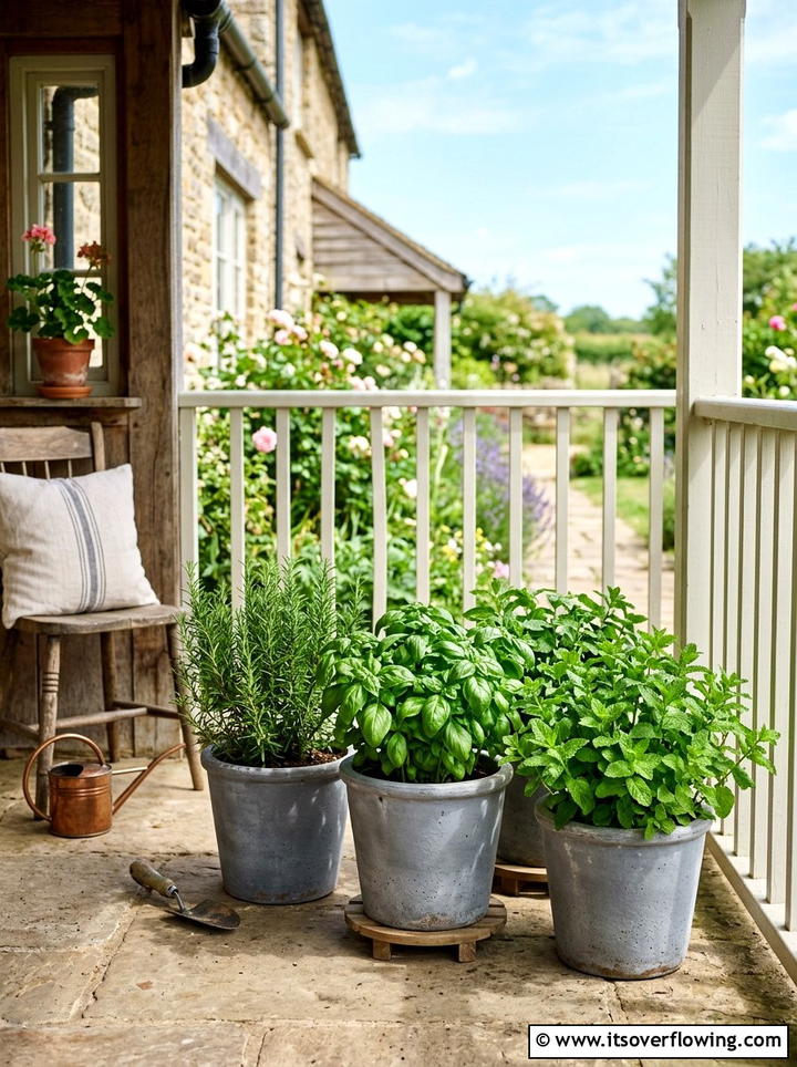 Herb garden container - 25 garden design ideas with pot displays