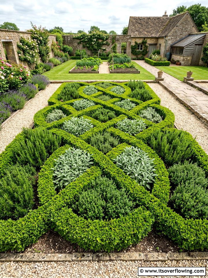 Herb garden knot - 25 garden ideas for english style