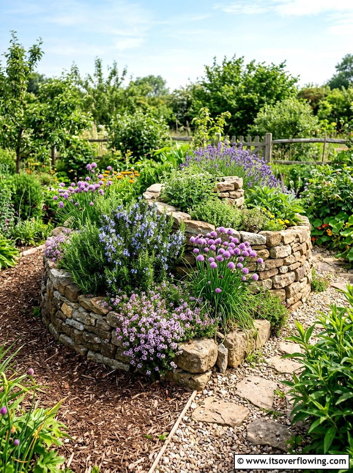 Herb garden spiral - 25 creative garden ideas with pollinator beds