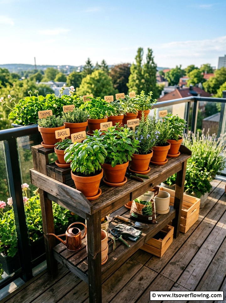 Herb garden station - 25 garden decor ideas for balconies