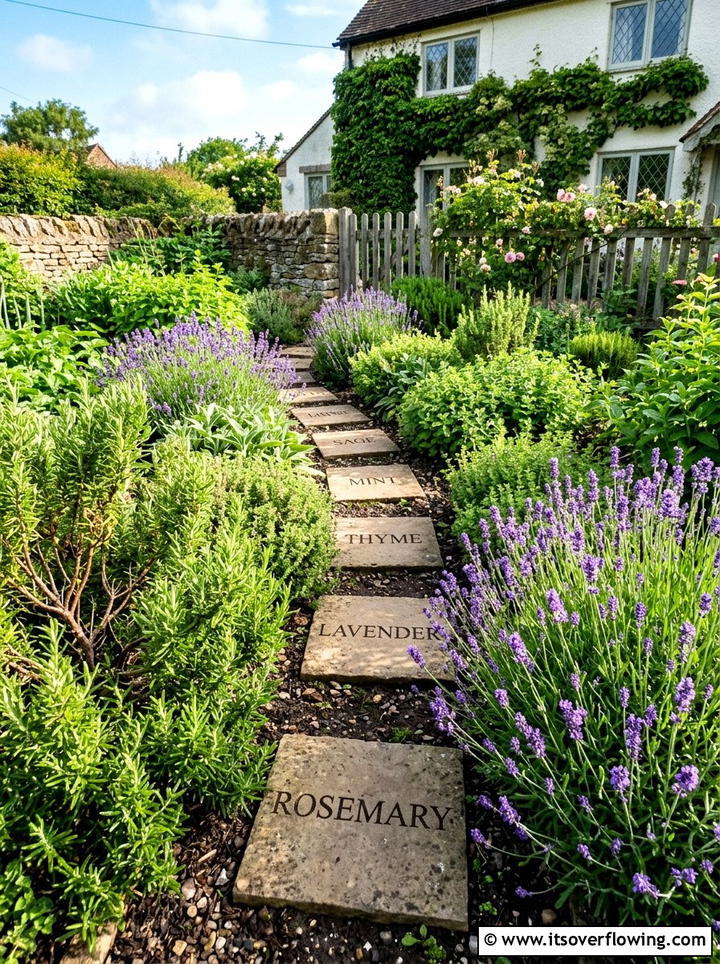 Herb garden stepping stones - 25 garden decor ideas with stepping stones