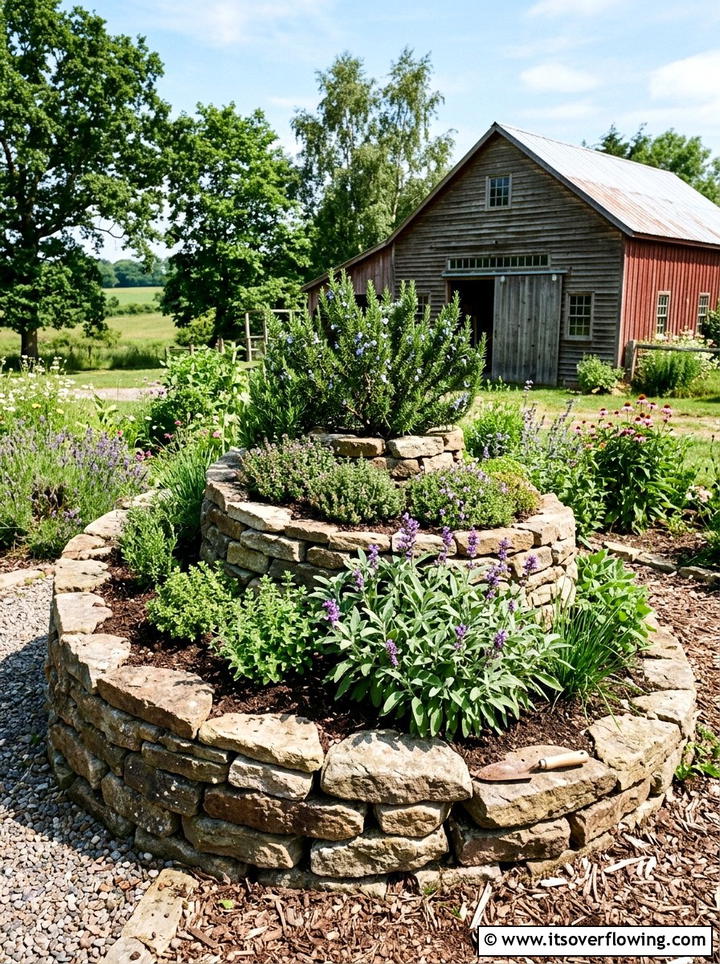 Herb spiral - 25 creative garden ideas for rural homes
