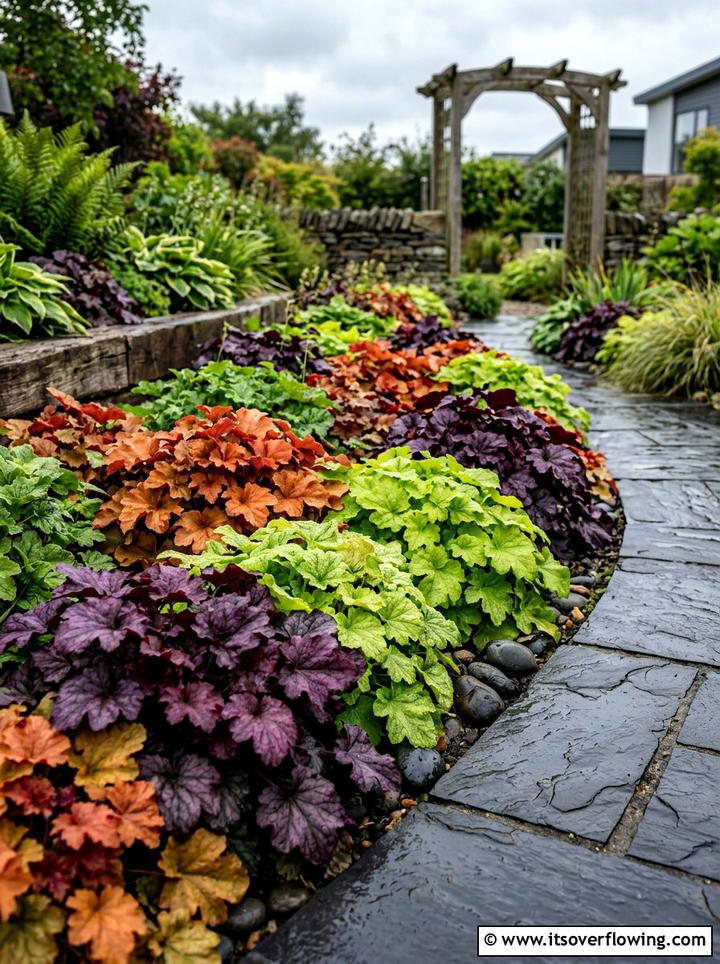 Heuchera Foliage Garden - 25 small garden ideas for low sunlight