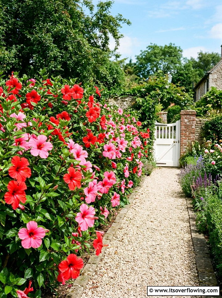 Hibiscus Garden Border - 25 backyard ideas with tropical plants