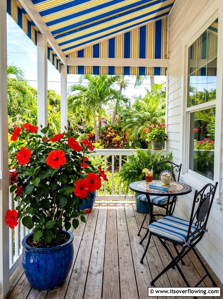 Hibiscus porch garden - 25 front porch ideas with cat safe plants