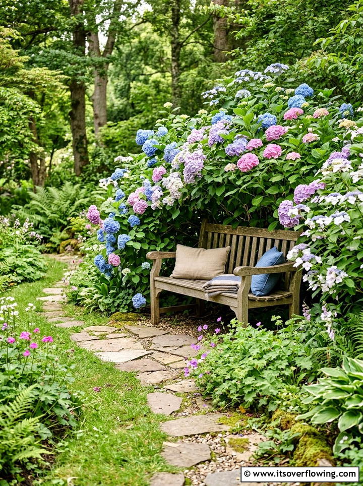 Hidden Garden Bench Behind Shrubbery - 25 backyard ideas for corner lots