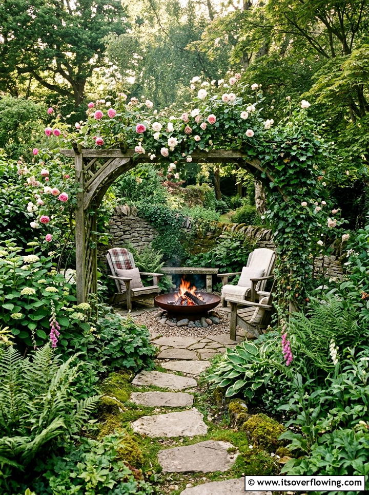 Hidden Garden Fire Bowl Alcove - 25 small garden ideas with fire bowl