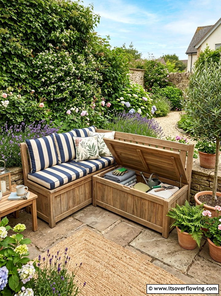 Hidden Garden Storage - 25 garden ideas for tiny patios