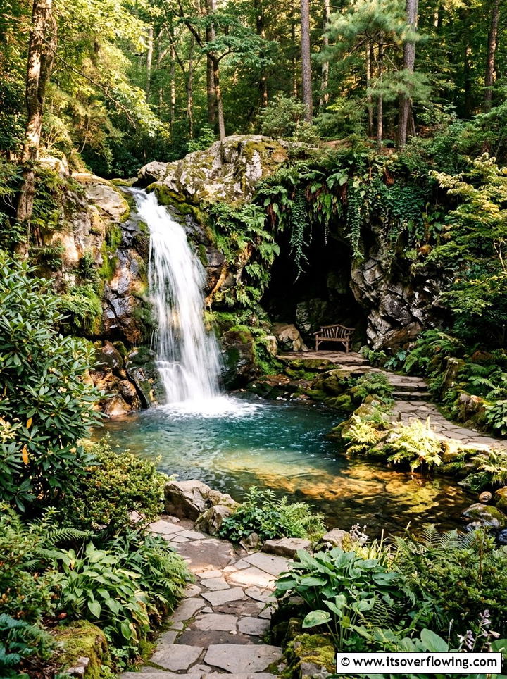 Hidden Grotto Waterfall - 25 garden ideas with waterfall