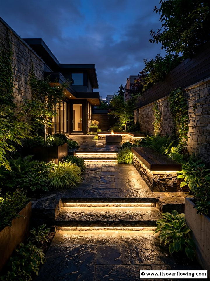 Hidden LED Strip Lighting - 25 garden design ideas for contemporary courtyards