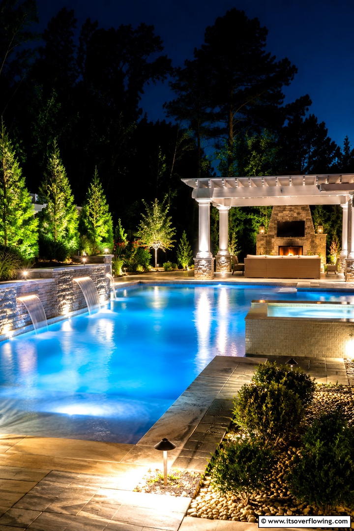 Hidden Lighting and Subtle Glows - 30 Pool Landscaping Ideas to Create a Resort-Style Backyard