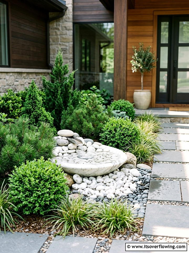 Hidden Pebble Fountain - 25 small garden ideas with water feature