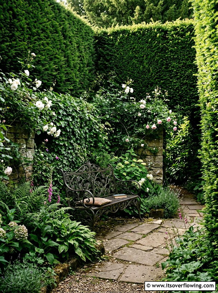 Hidden Secret Garden Bench - 25 garden decor ideas with benches