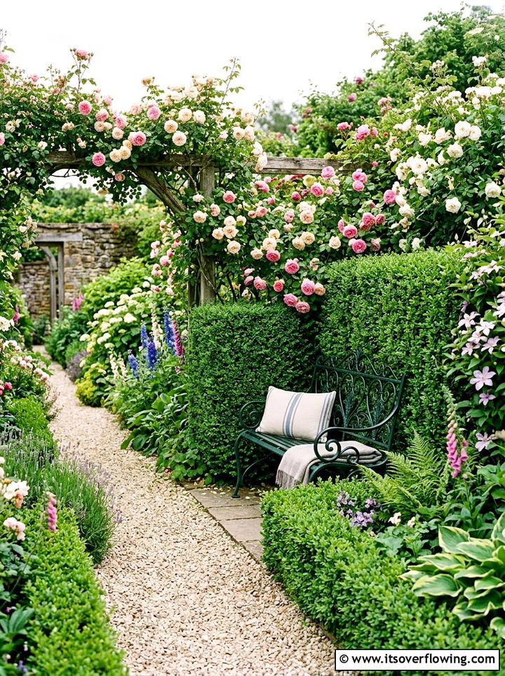 Hidden garden bench - 25 backyard ideas with reading nook