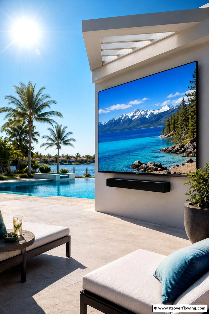 High Performance Viewing Experience - 30 Outdoor TV Ideas for Entertainment Under the Sky