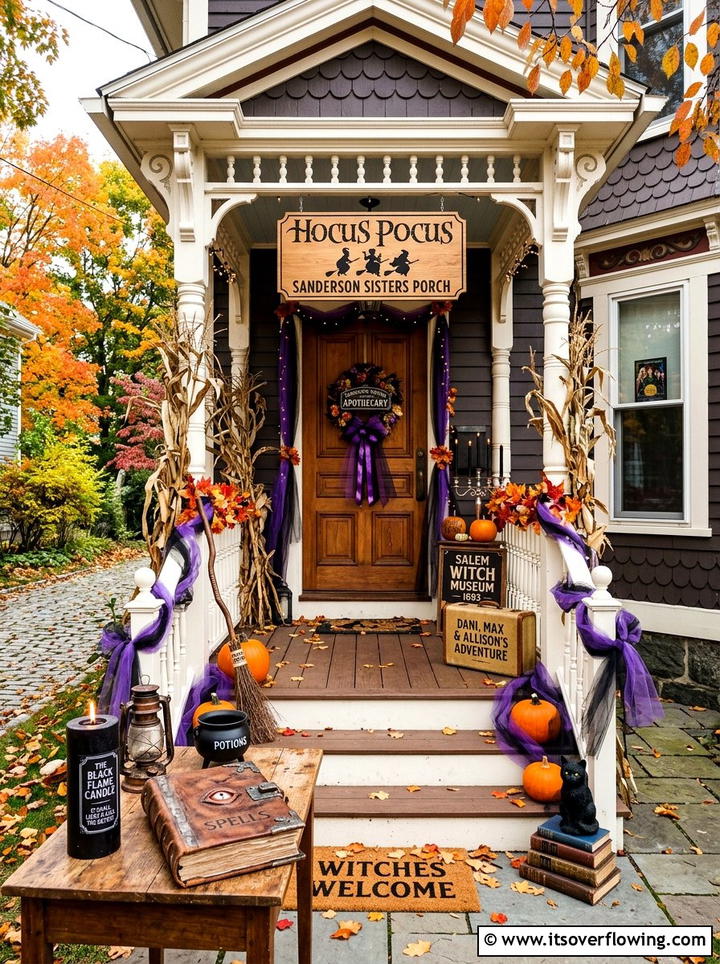 Hocus Pocus Porch - 25 front porch decor ideas for halloween