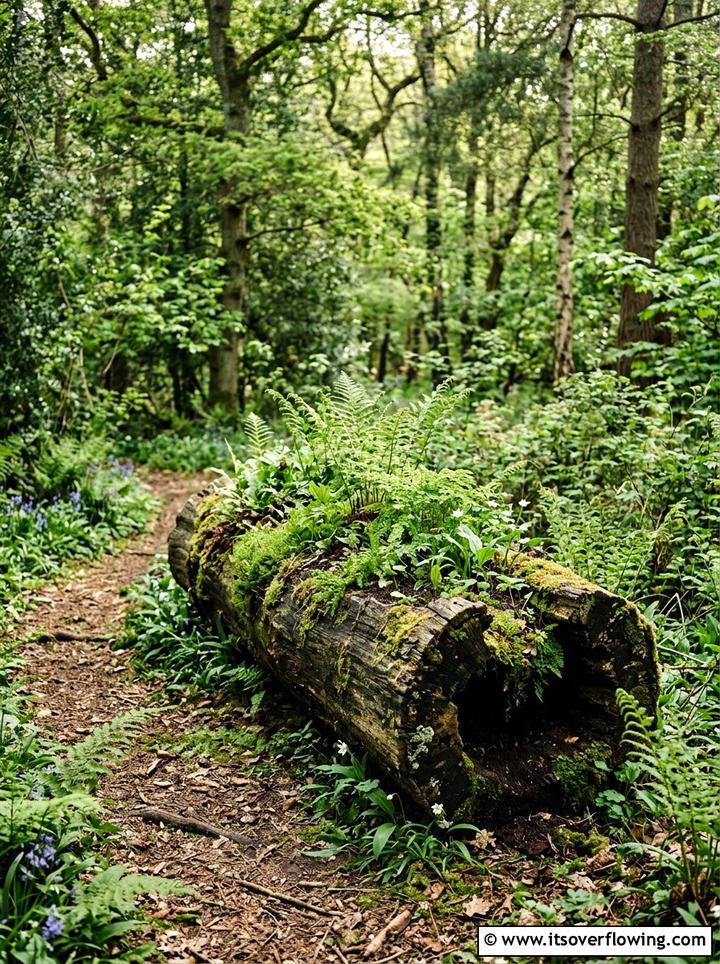 Hollow Log Planter - 25 upcycled garden ideas with raised beds