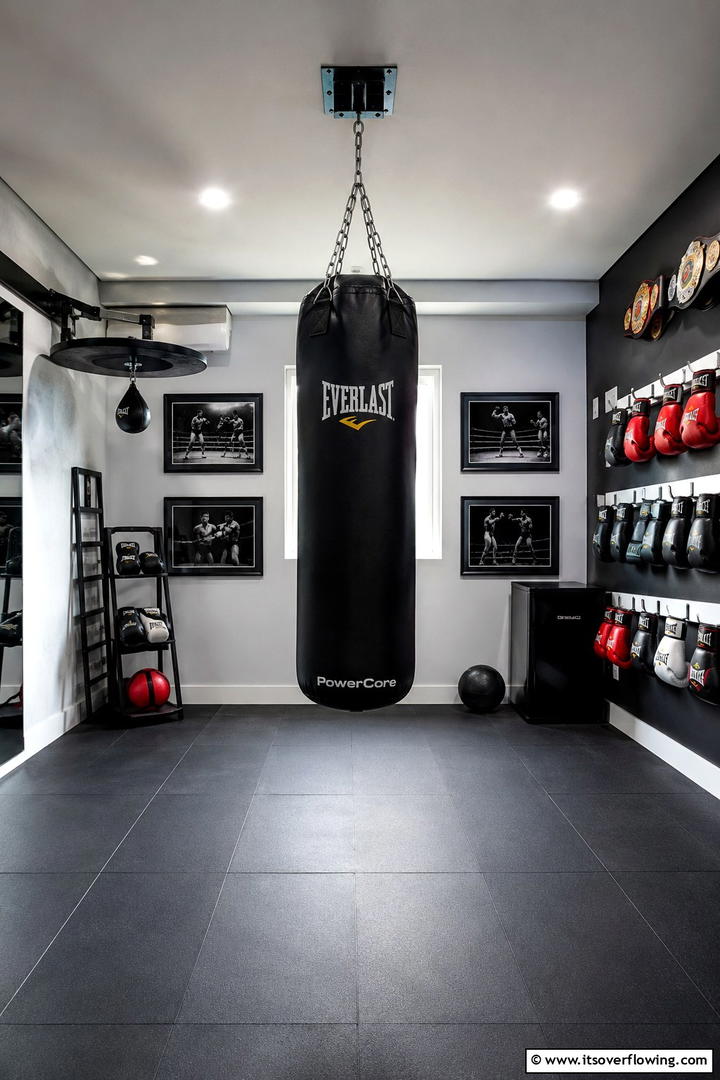 Home Boxing Arena - 30 Small Home Gym Ideas for Compact Fitness Spaces